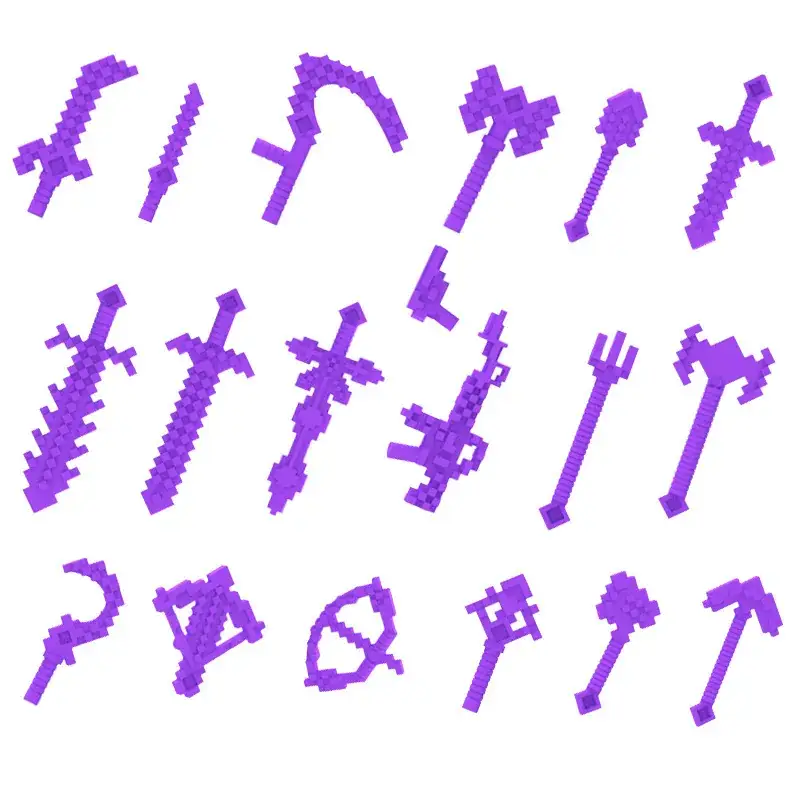 Red Cross-Border Minifigure Weapon Set 8 Colors - Image 5