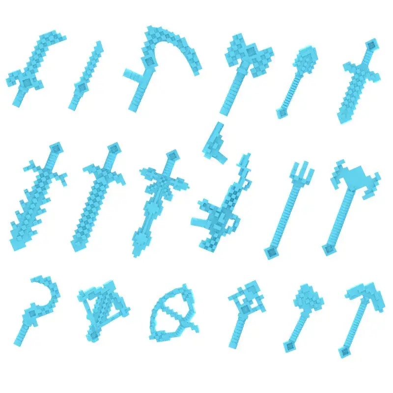 Red Cross-Border Minifigure Weapon Set 8 Colors - Image 3