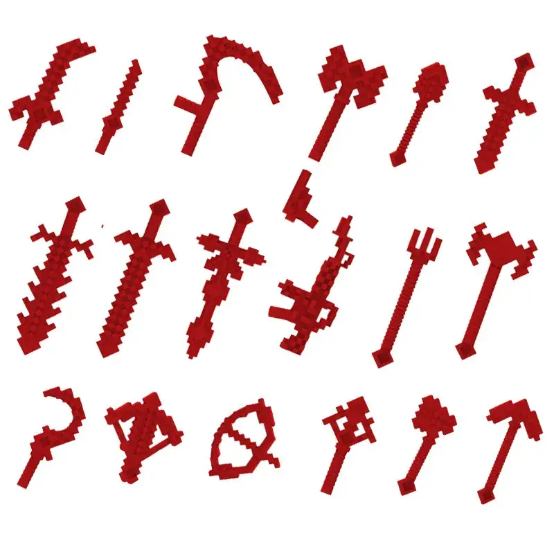 Red Cross-Border Minifigure Weapon Set 8 Colors - Image 4
