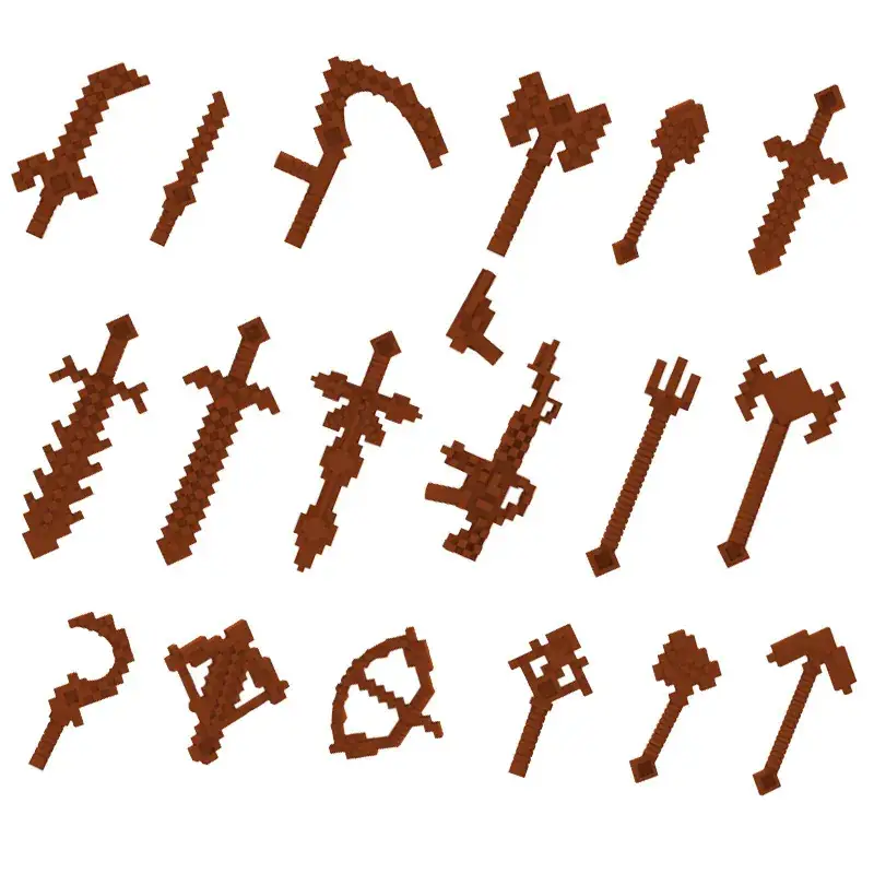 Red Cross-Border Minifigure Weapon Set 8 Colors - Image 6