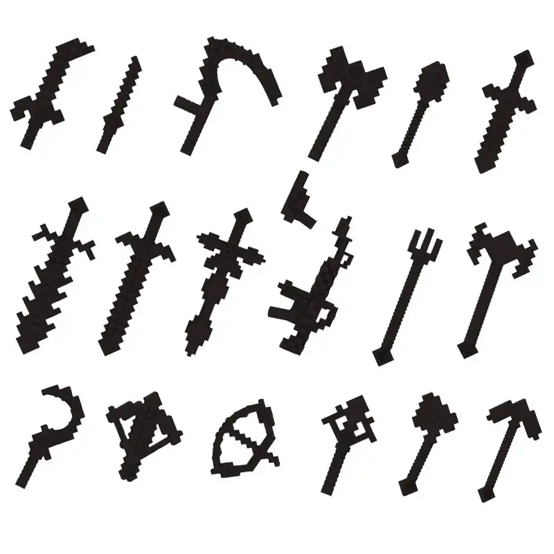 Red Cross-Border Minifigure Weapon Set 8 Colors - Image 7