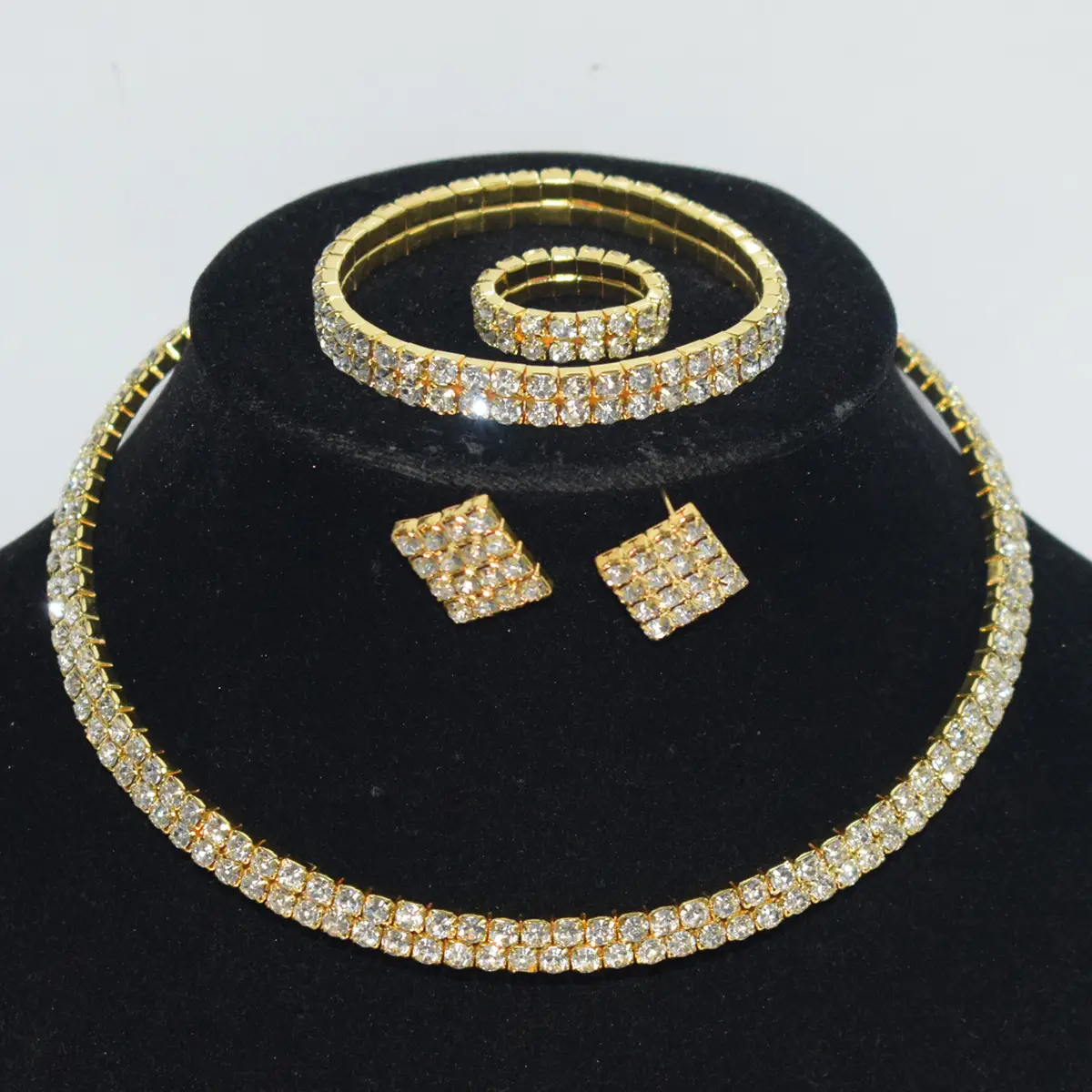 Gold Plated Four-Piece Diamond Bridal Set - Image 17