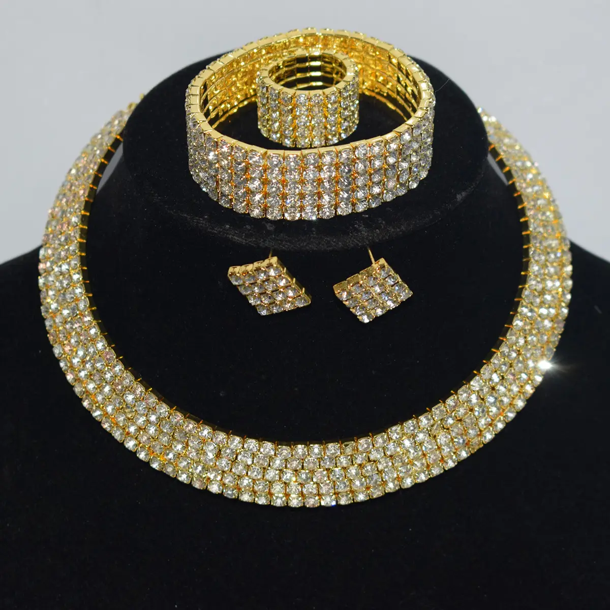 Gold Plated Four-Piece Diamond Bridal Set - Image 20