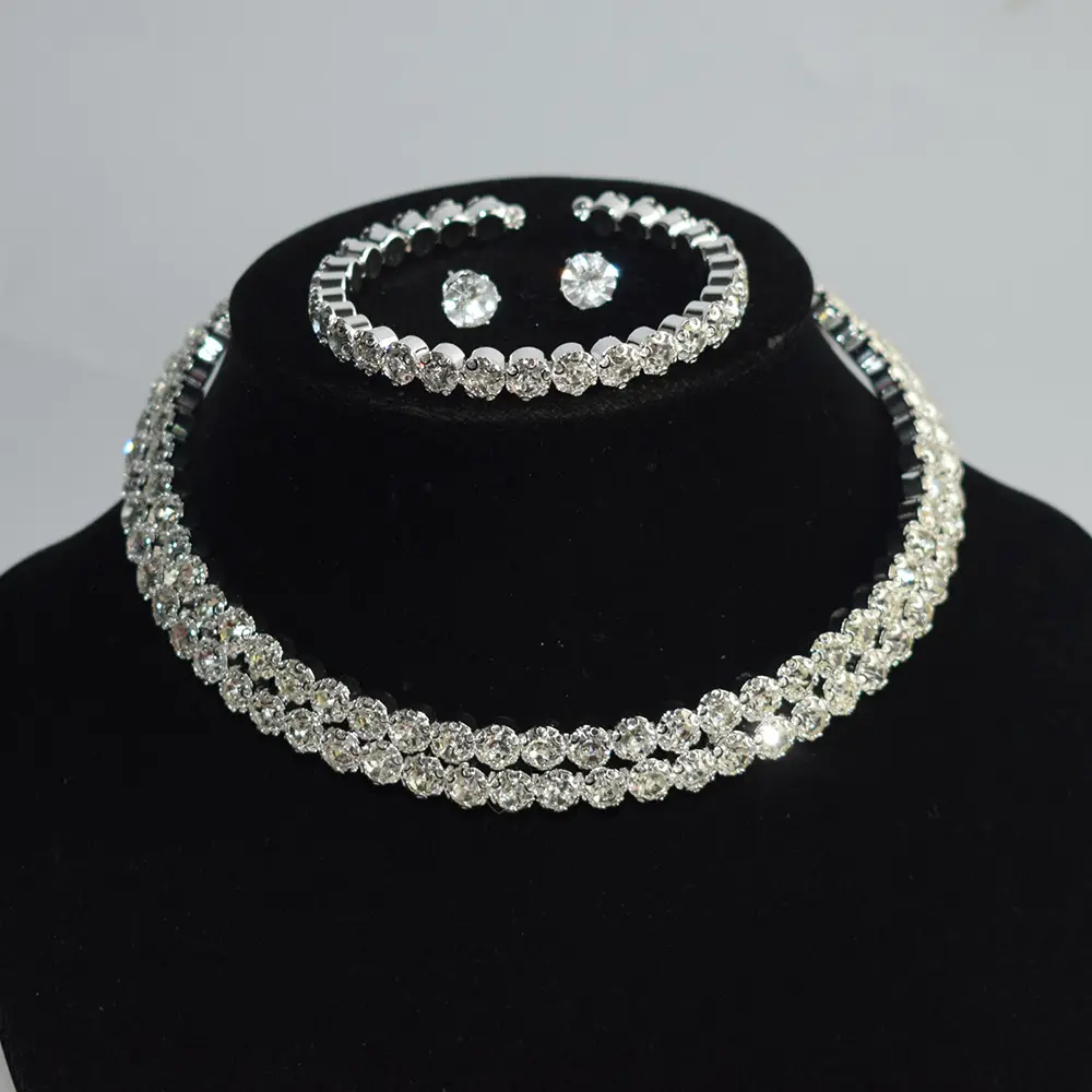 Gold Plated Four-Piece Diamond Bridal Set - Image 3