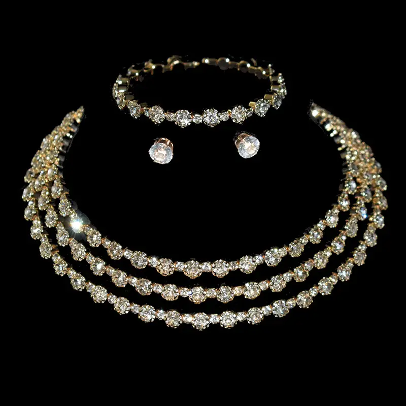 Gold Plated Four-Piece Diamond Bridal Set - Image 6