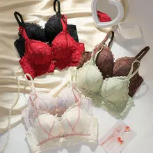 Small Chest Gathered Big Thickened Steamed Bread Cup Hollow Lace Underwear Comfortable Soft Beautiful Chest No Steel Ring Sexy Bra — feature 14