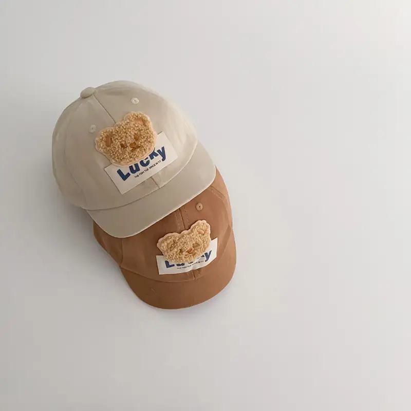 Beige Teddy Bear Baby Cap Spring Autumn 2026 - Image 3