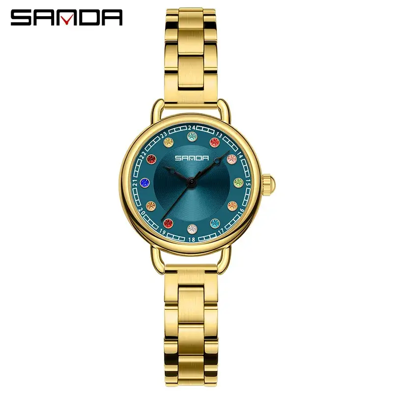 Sanda Birthstone Women's Quartz Watch Brown Leather Band - Image 15