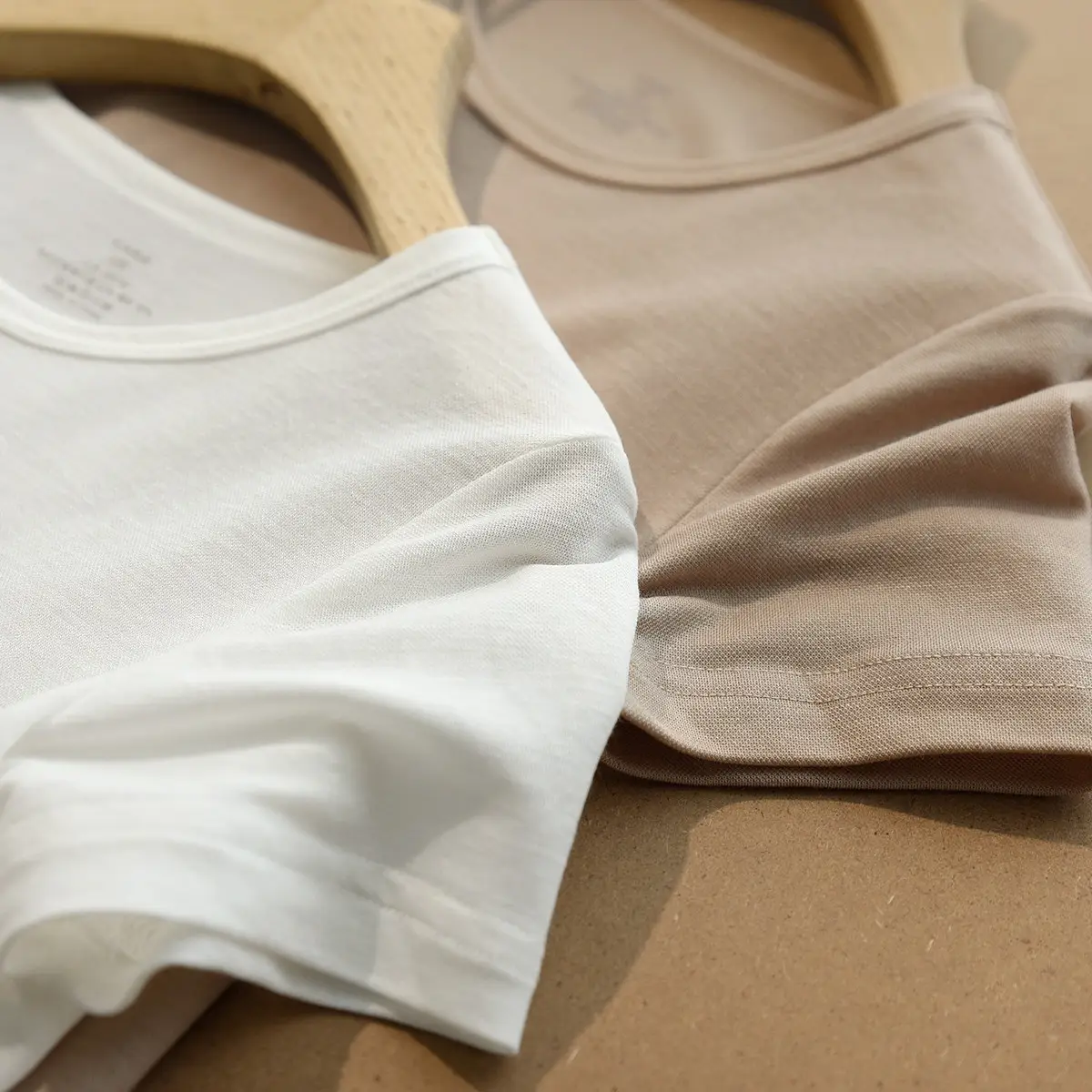 Men Women Beige Cotton T-Shirt Summer Wear - Image 6