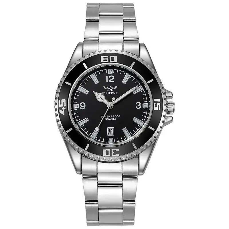 Men's Quartz Watch with Large Display & Stainless Steel Band - Image 2