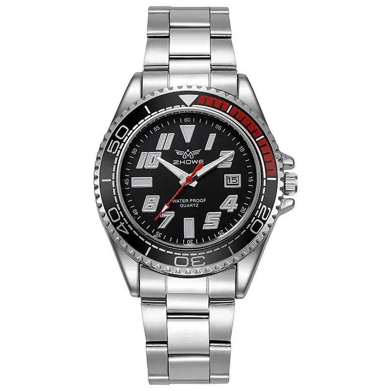 Men's Quartz Watch with Large Display & Stainless Steel Band - Image 3