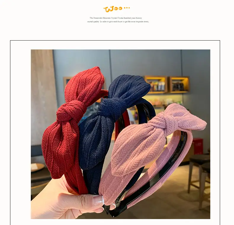 Korean Style Bow Headband with Toothed Anti-Slip Design — feature 1
