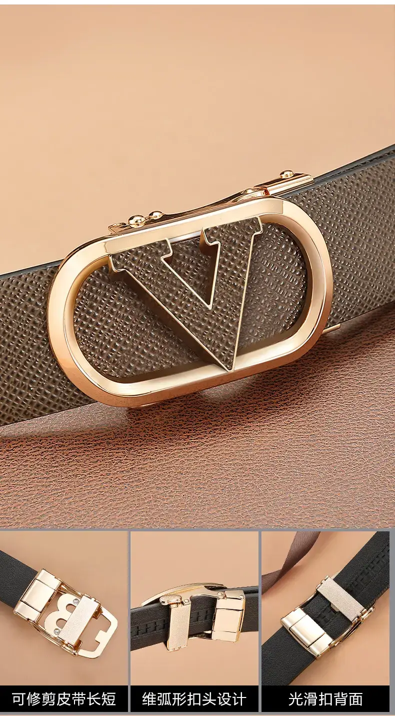 2023 Men's Genuine Leather Belt with Gold Buckle β feature 11
