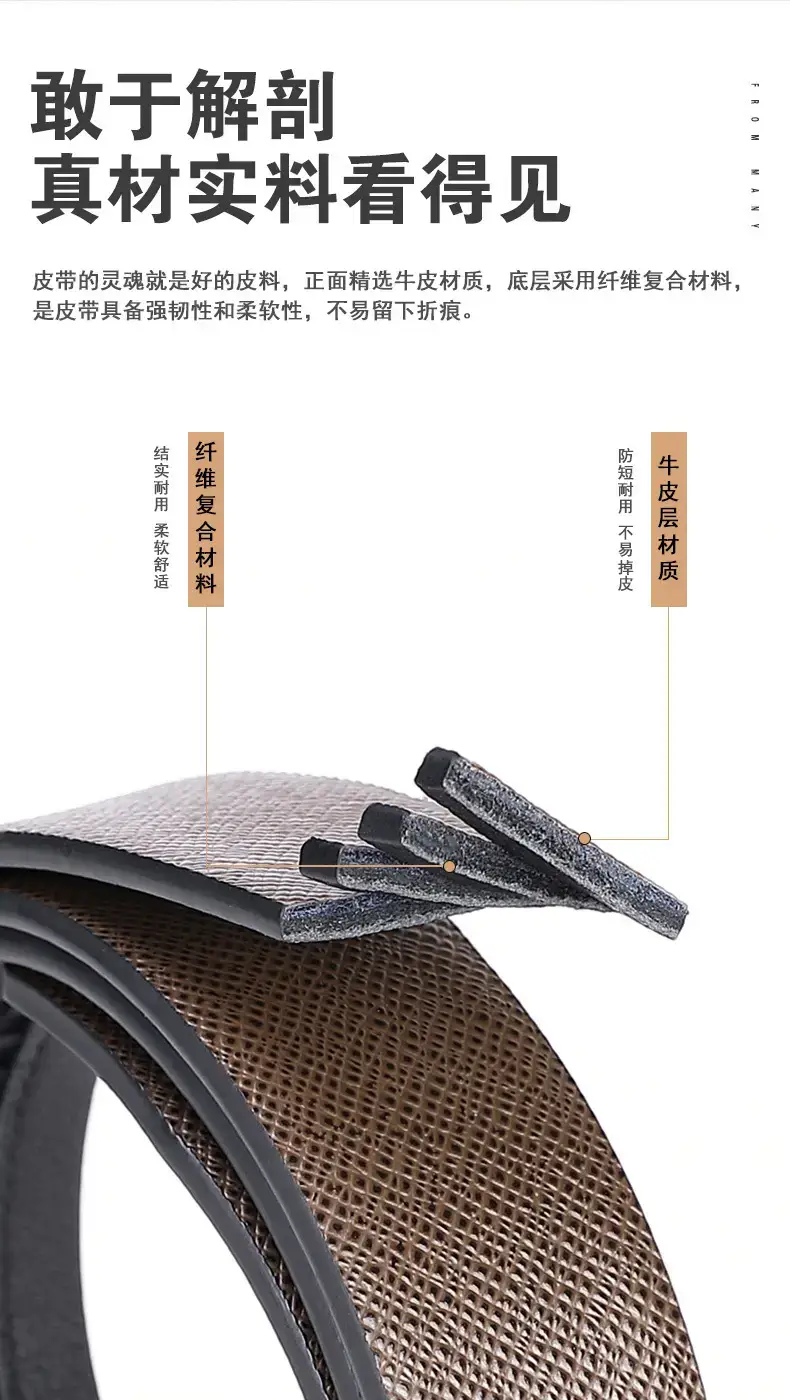 2023 Men's Genuine Leather Belt with Gold Buckle β feature 14