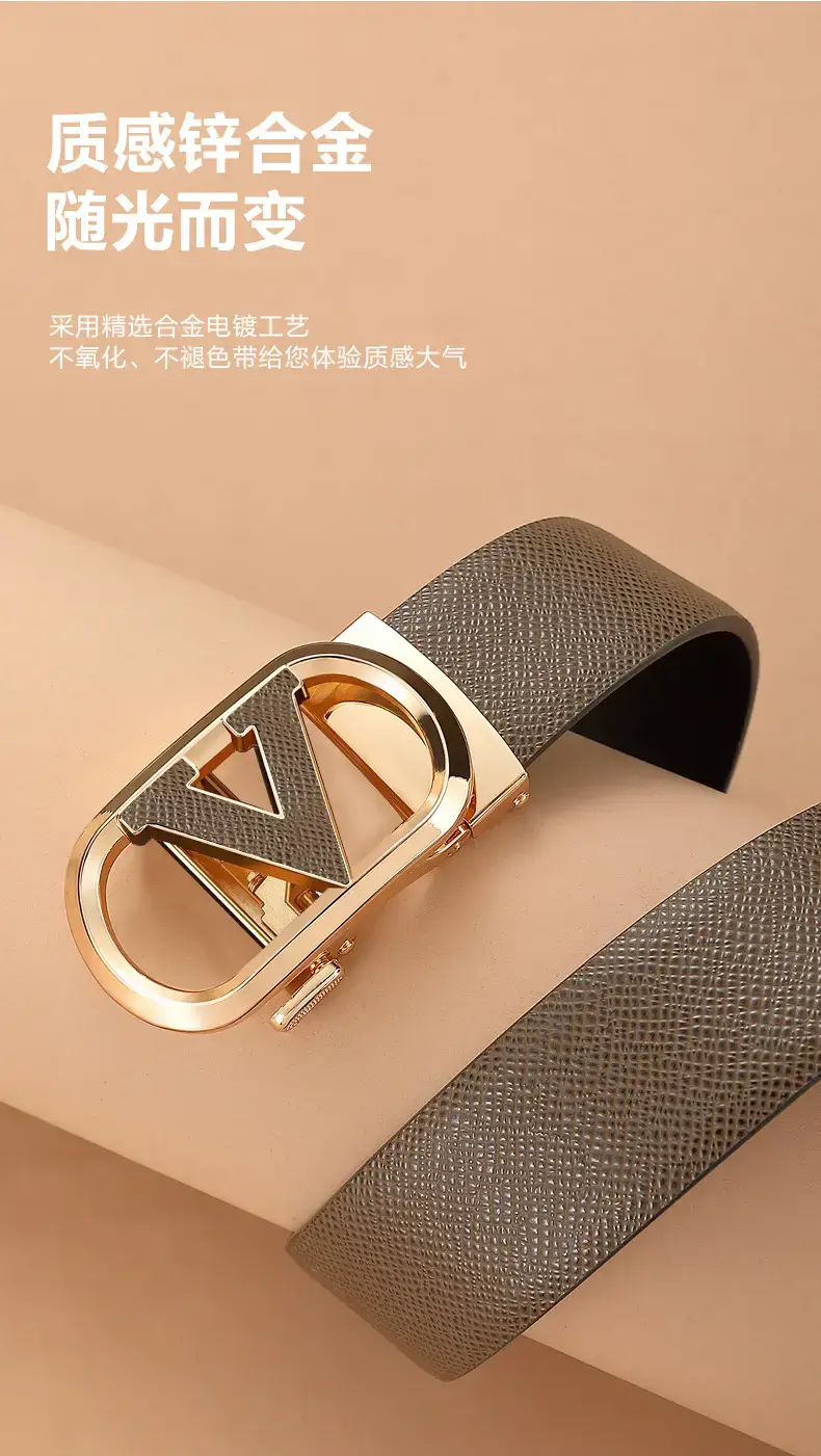 2023 Men's Genuine Leather Belt with Gold Buckle β feature 9