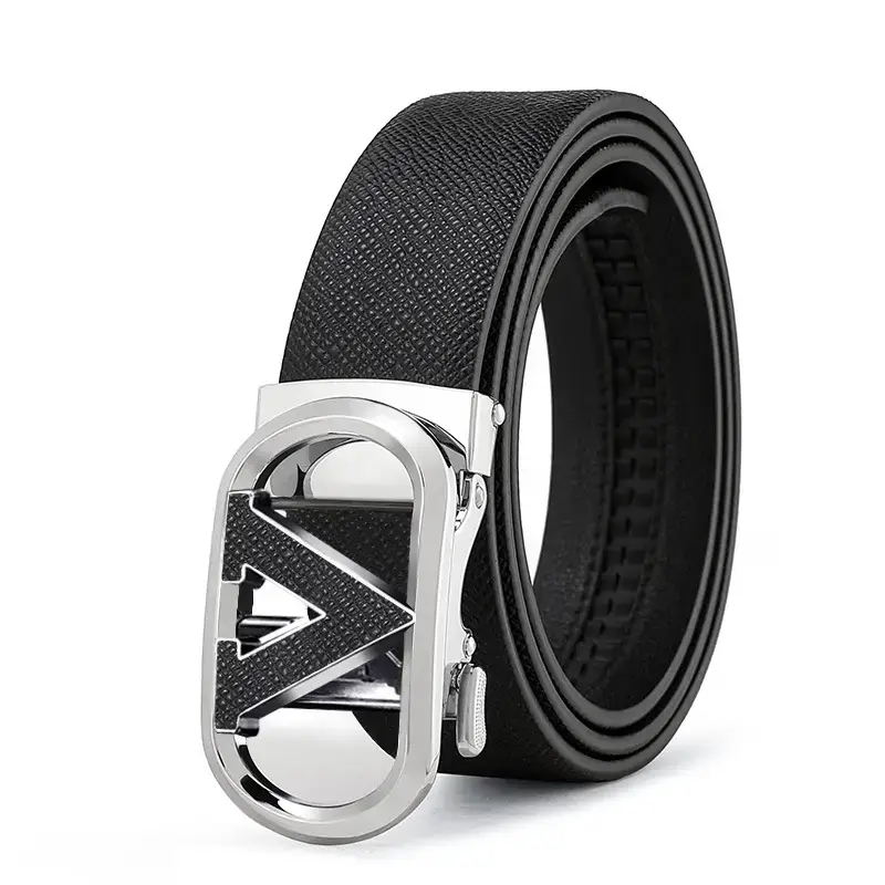 2023 Men's Genuine Leather Belt with Gold Buckle - Image 2