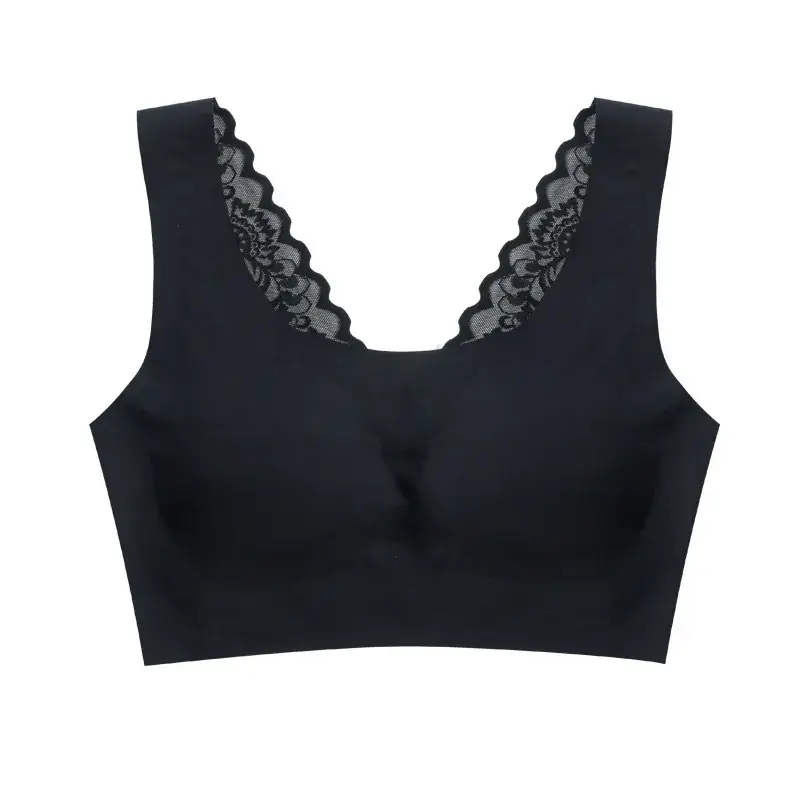 Pink Lace Backless Bra Plus Size Yoga Vest