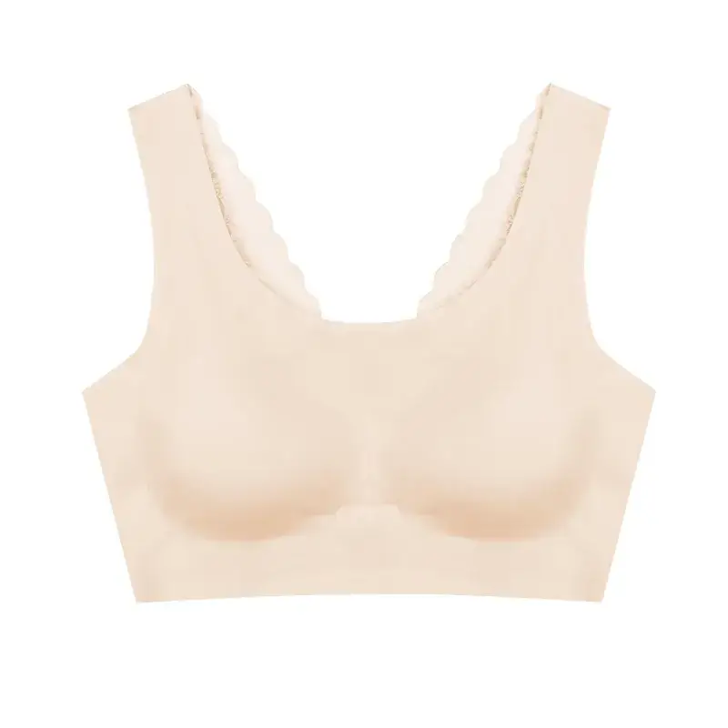 Pink Lace Backless Bra Plus Size Yoga Vest