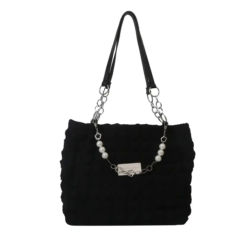 Large Bubble Pleated Shoulder Bag Mint Green - Image 9