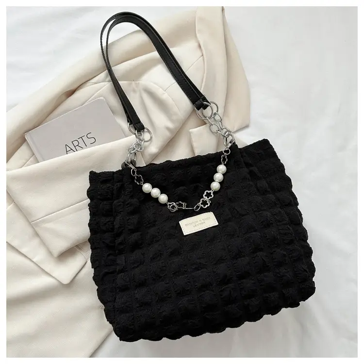 Large Bubble Pleated Shoulder Bag Mint Green — feature 23
