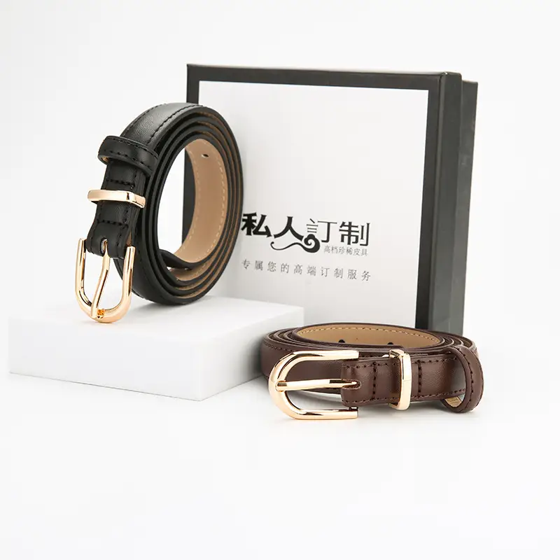 Women's Genuine Leather Belt with Gold Buckle - Image 8
