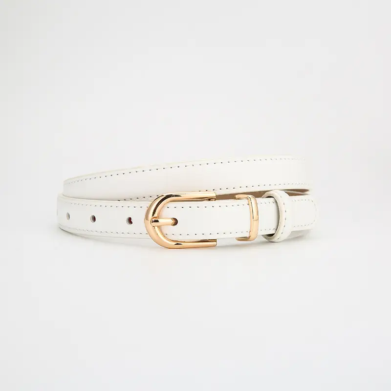 Women's Genuine Leather Belt with Gold Buckle - Image 2