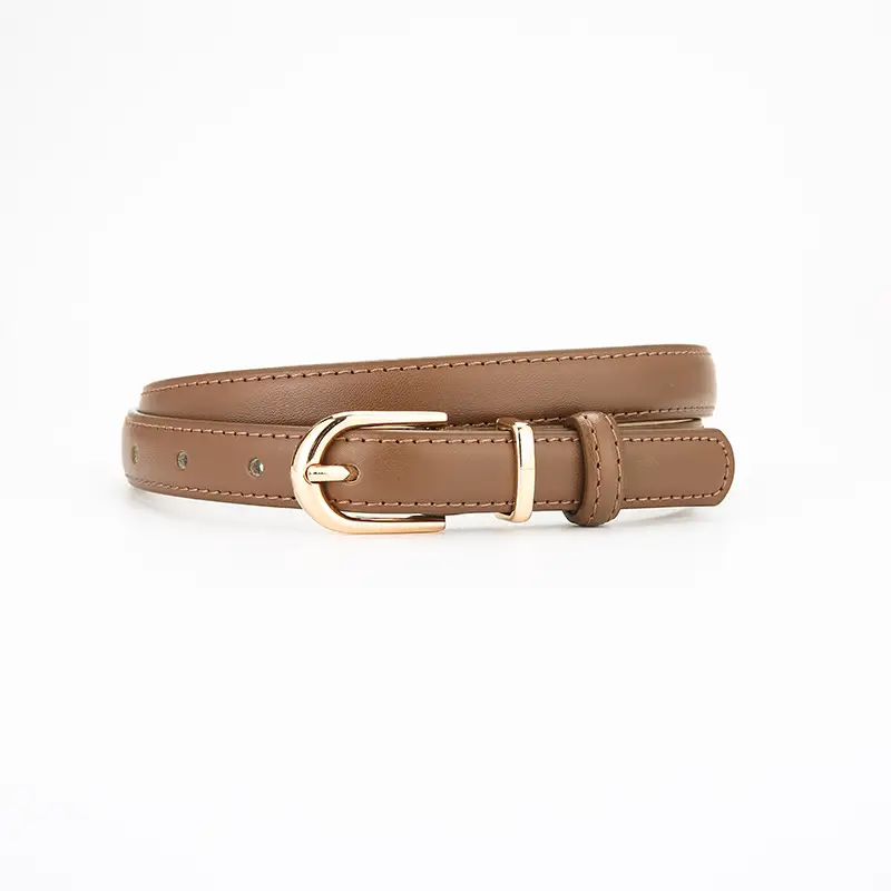 Women's Genuine Leather Belt with Gold Buckle - Image 5