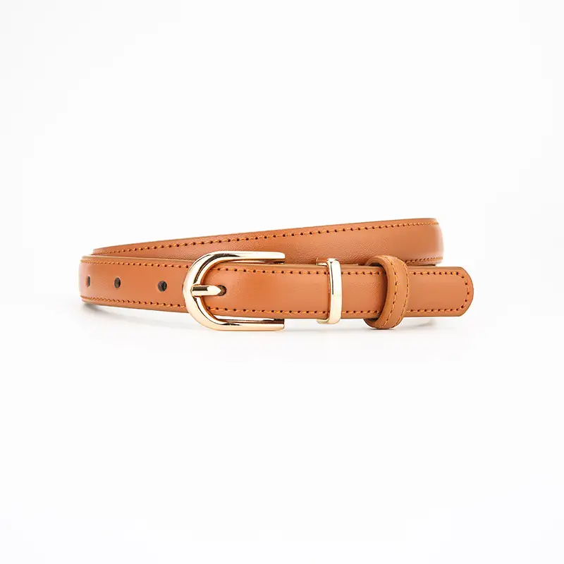 Women's Genuine Leather Belt with Gold Buckle - Image 7