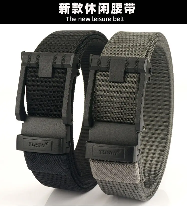 Men's Black All-Capacity Buckle Belt with Non-Porous Strap — feature 6