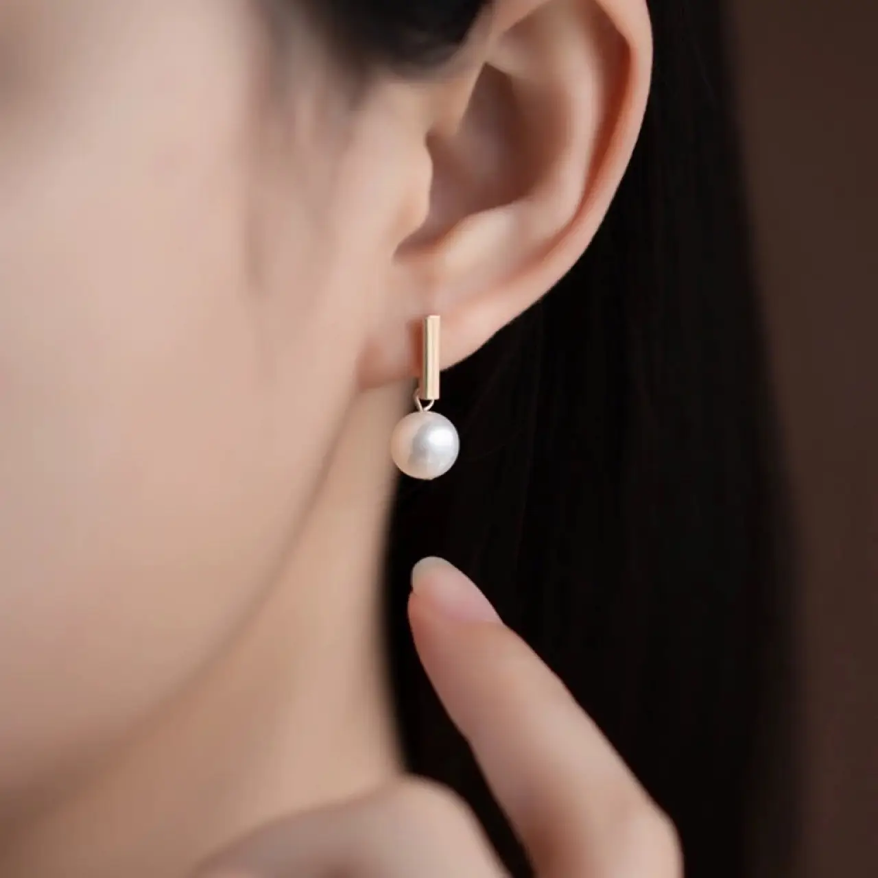Natural Pearl Earrings Women's Autumn Winter Sterling Silver - Image 4