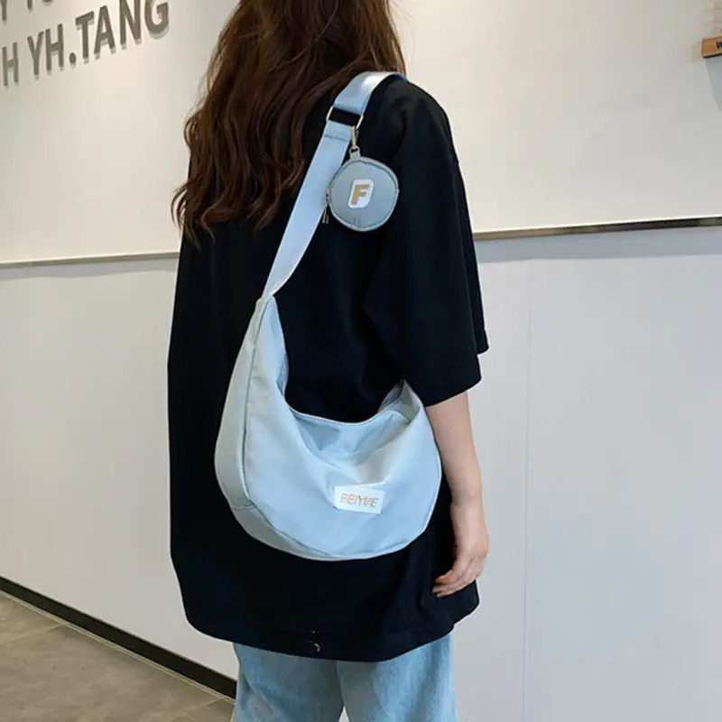 Light Blue Japanese Style Messenger Bag Large Capacity - Image 9