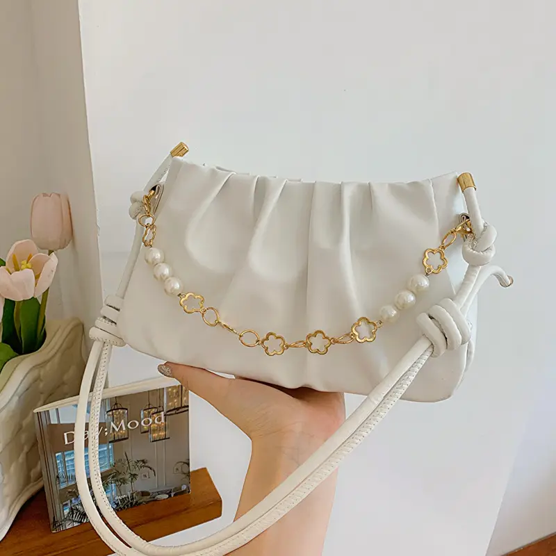 Black Pleated Shoulder Bag for Women 2023 - Image 7
