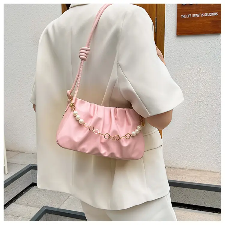 Black Pleated Shoulder Bag for Women 2023 — feature 11