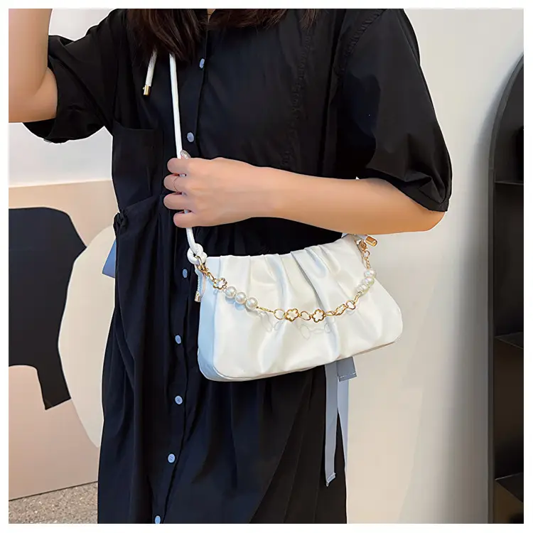 Black Pleated Shoulder Bag for Women 2023 — feature 12