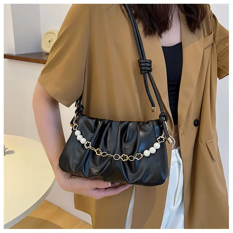 Black Pleated Shoulder Bag for Women 2023 — feature 19