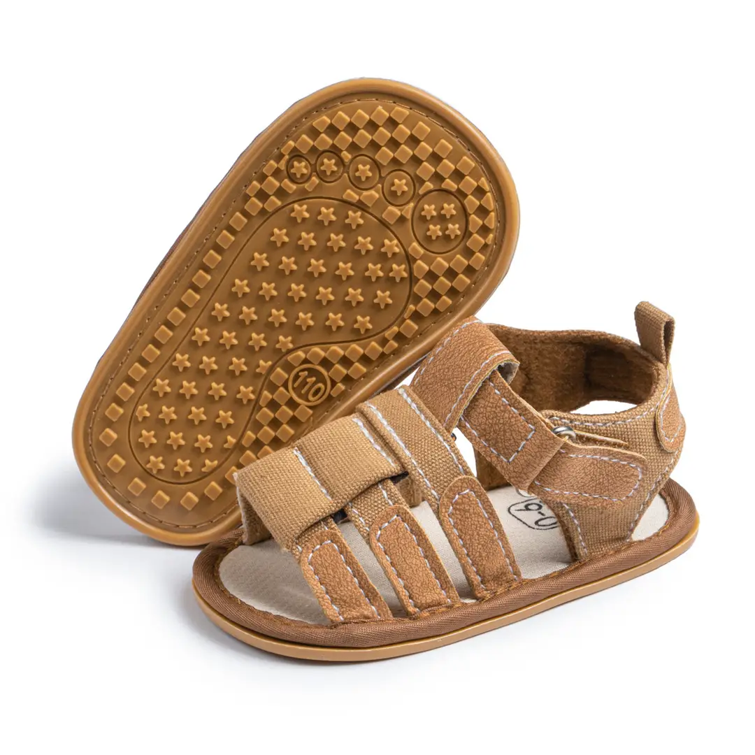 Summer 0-1 year old toddler shoes non-slip breathable baby sandals Velcro casual male baby shoes baby shoes - Image 2