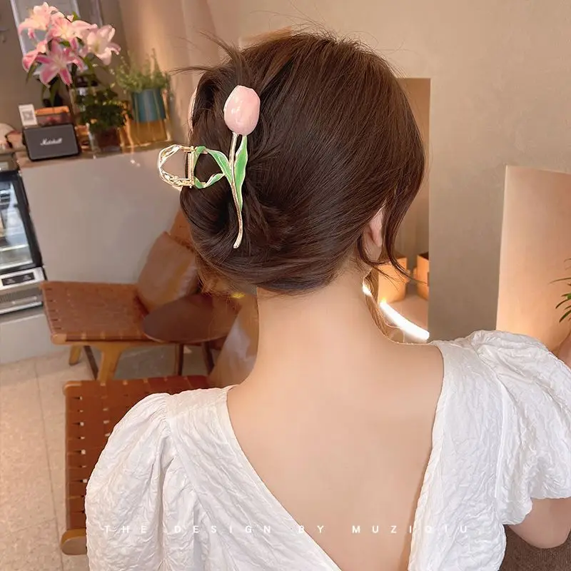 Tulip Grip Hair Clip Red Net 2022 Summer - Image 6