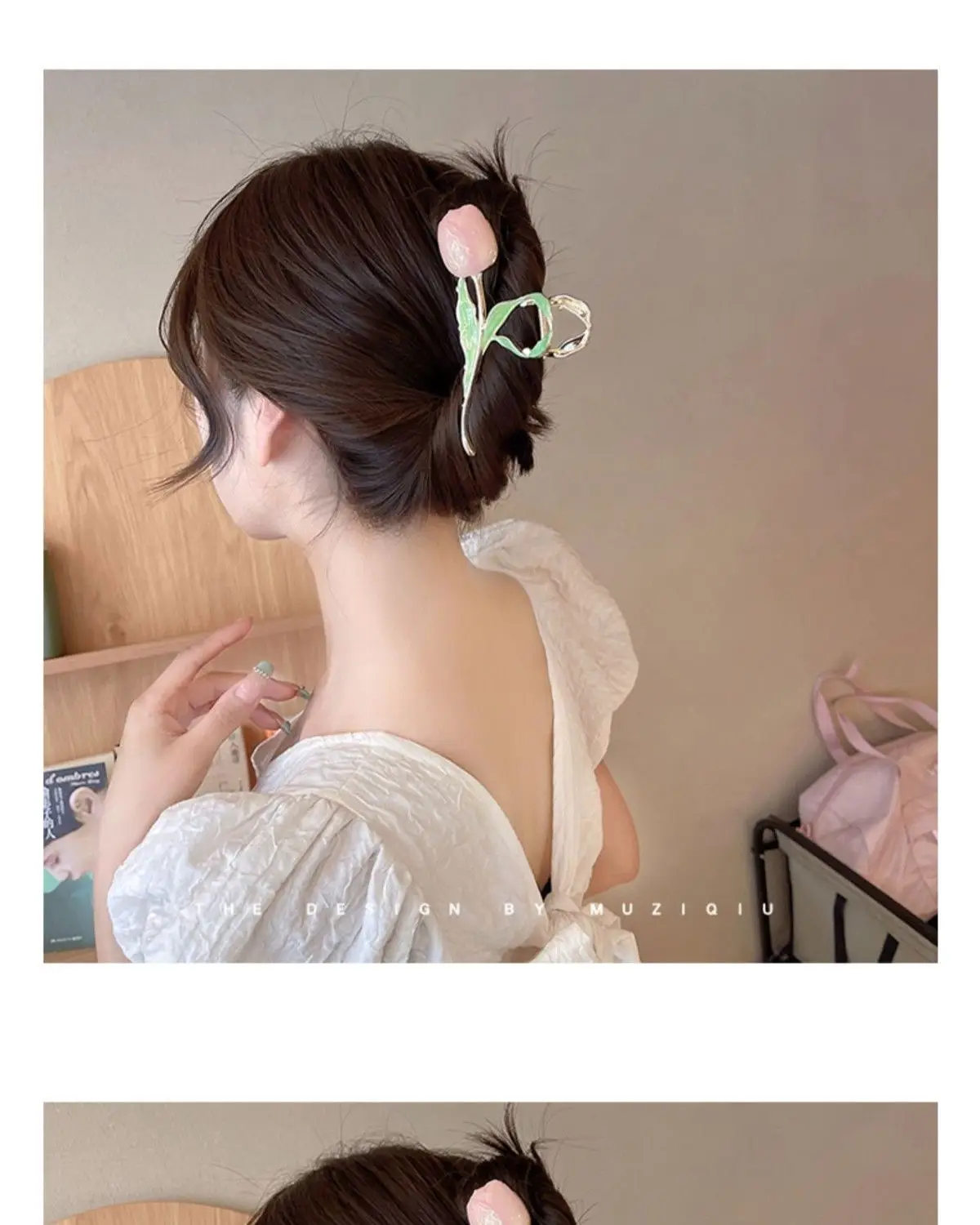 Tulip Grip Hair Clip Red Net 2022 Summer — feature 11