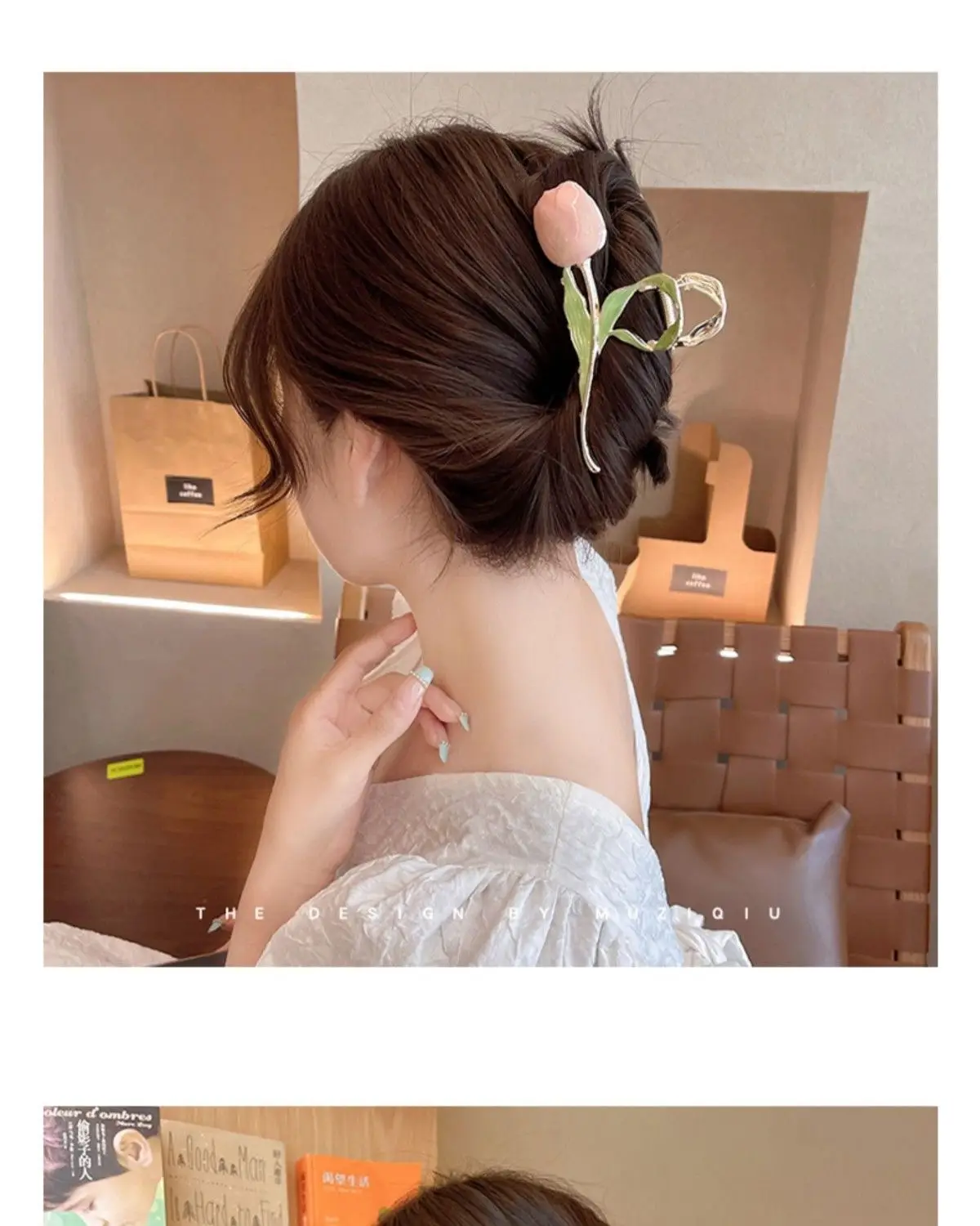 Tulip Grip Hair Clip Red Net 2022 Summer — feature 14