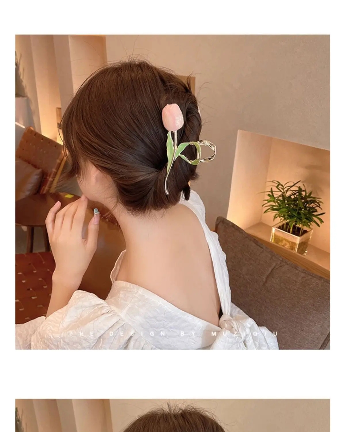 Tulip Grip Hair Clip Red Net 2022 Summer — feature 5