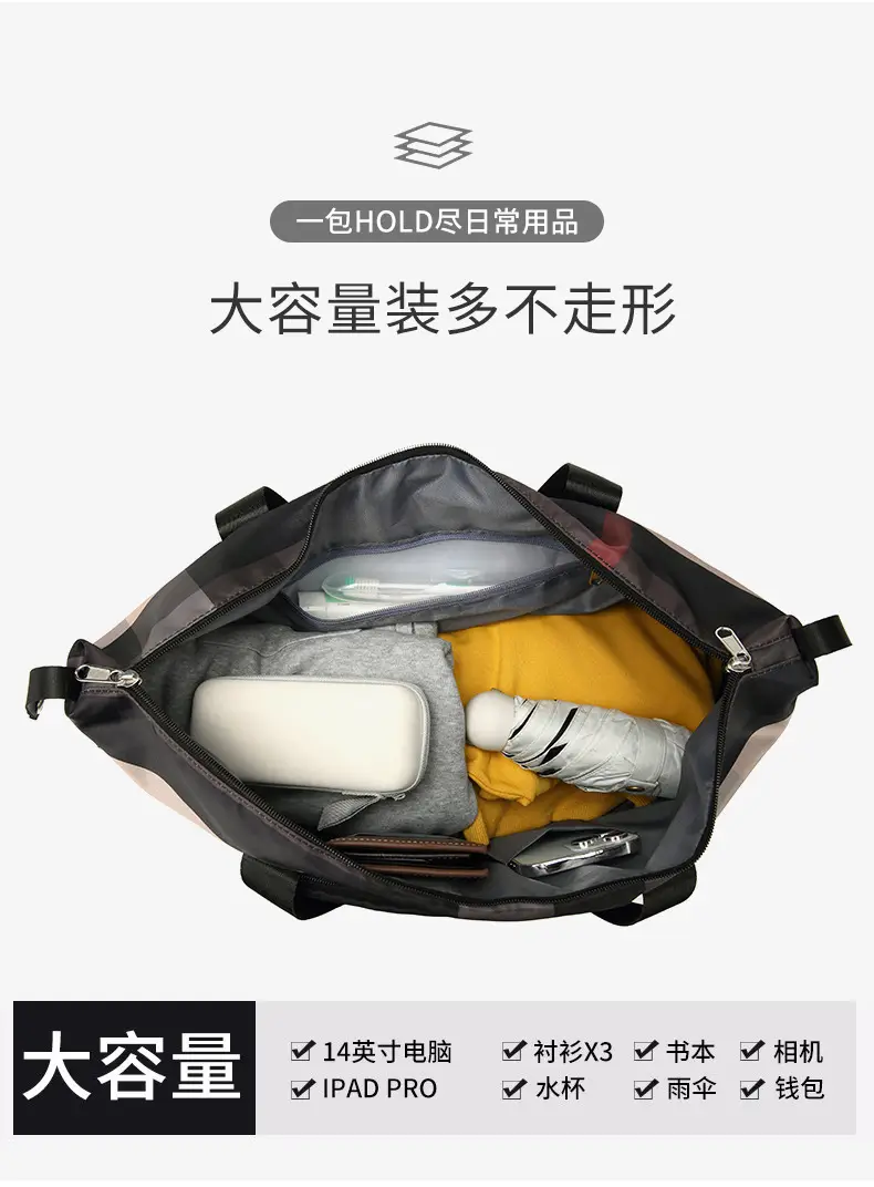 New Travel Bag Outdoor Sports Large Capacity Travel Bag Extended Fashion Fitness Bag Trendy Shoulder Bag — feature 6