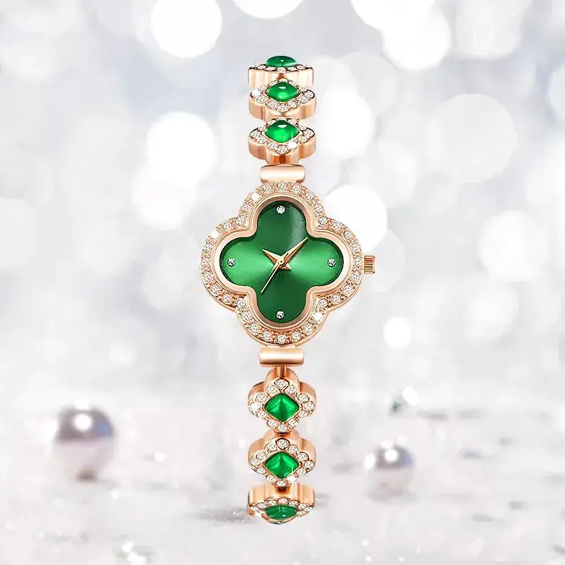 Lucky Four Leaf Clover Watch for Women Purple Diamond - Image 8