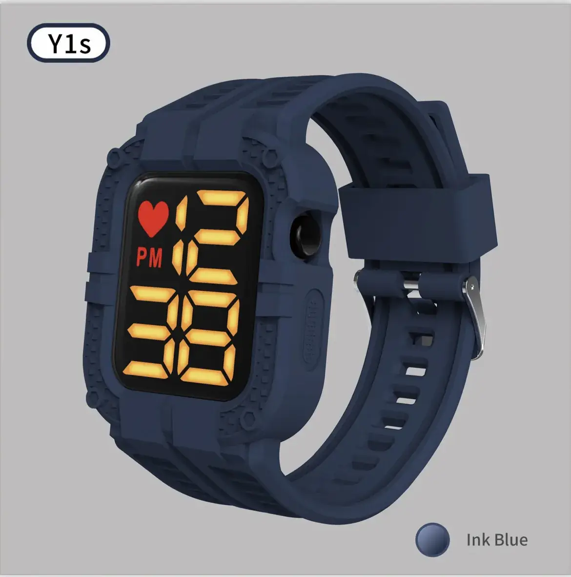 Y1S Digital Heart Watch White 12PM - Image 8