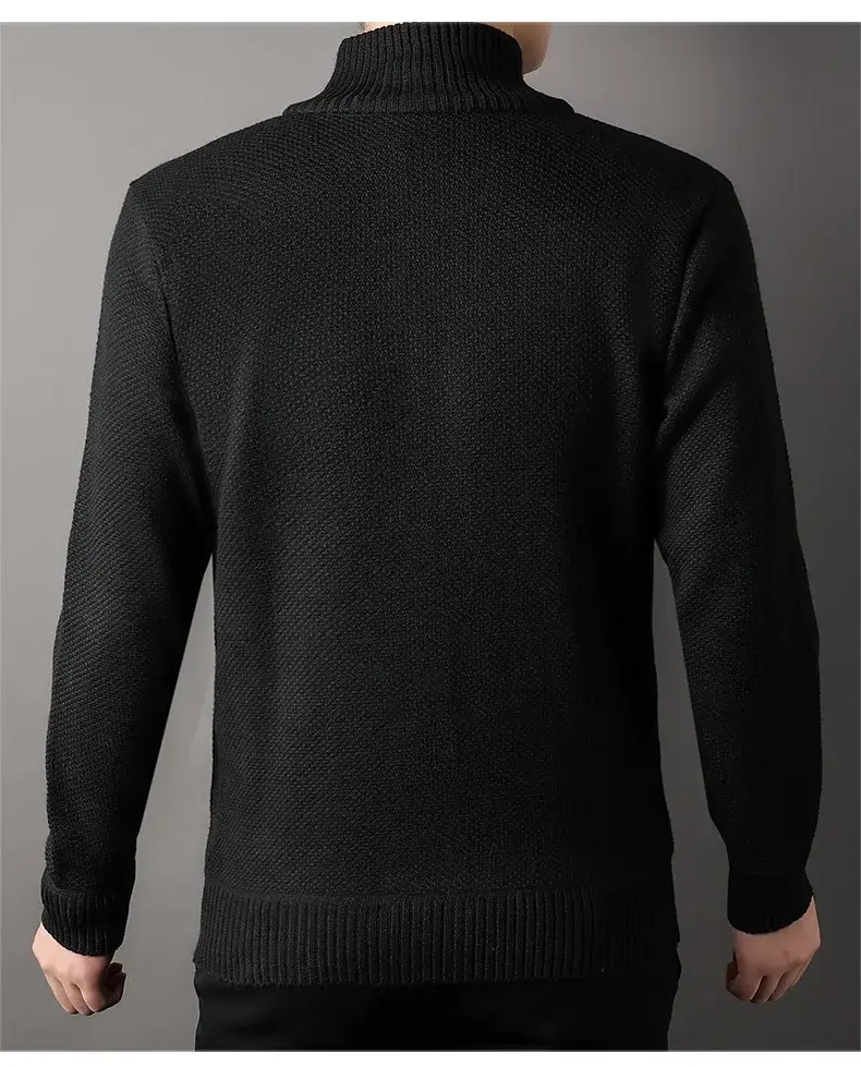 Men's Korean Knitted Cardigan Maroon Business Casual Spring Autumn Wear — feature 25