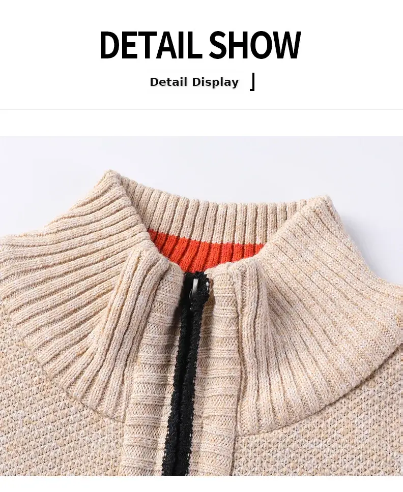 Men's Korean Knitted Cardigan Maroon Business Casual Spring Autumn Wear — feature 26