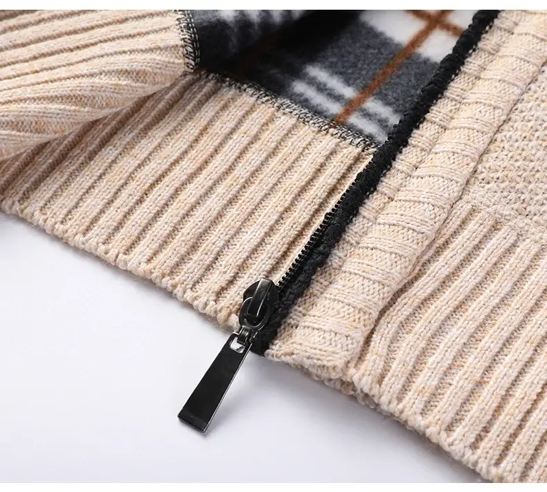 Men's Korean Knitted Cardigan Maroon Business Casual Spring Autumn Wear — feature 29