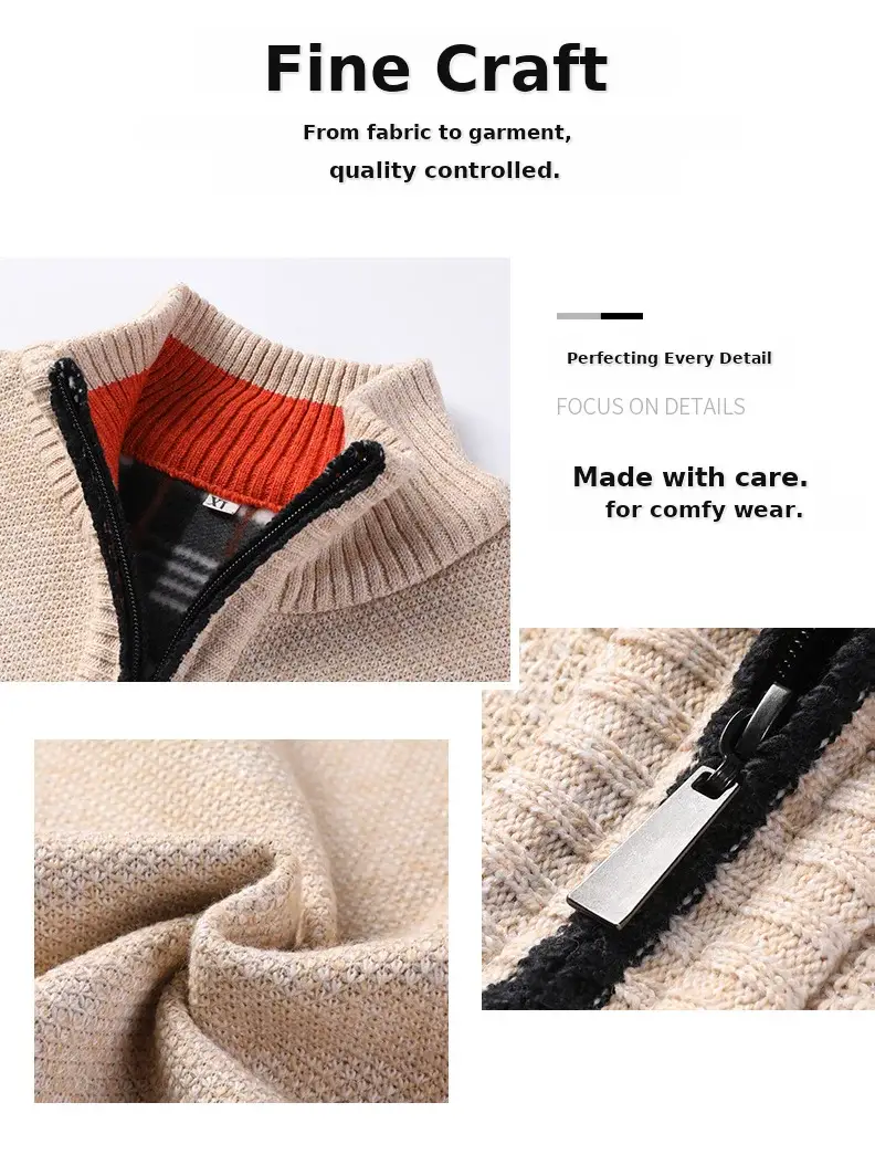 Men's Korean Knitted Cardigan Maroon Business Casual Spring Autumn Wear — feature 6