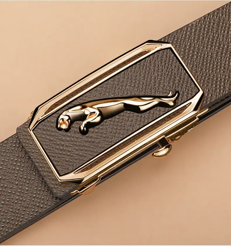 Men's Genuine Leather Toothless Belt Black Business Casual β feature 11