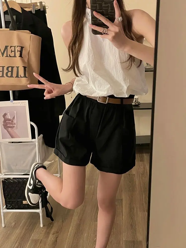 Washed Cotton New Cargo Shorts High Waist Slim — feature 10