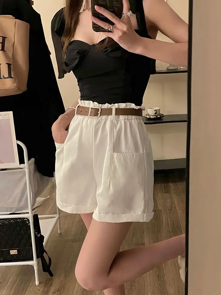 Washed Cotton New Cargo Shorts High Waist Slim — feature 18